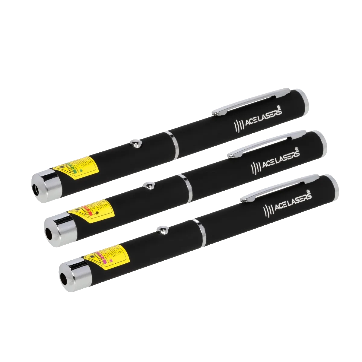 Set di tre puntatori laser ACE Lasers AG-1 verde, AR-1 rosso e AV-1 viola