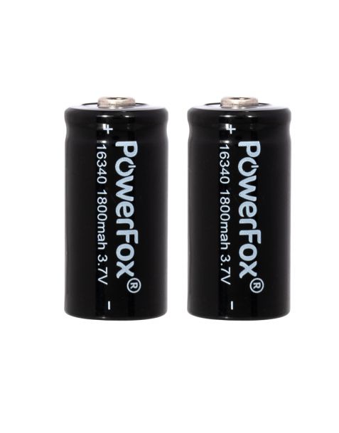 PowerFox 2x 16340 batterie - 1800Mah